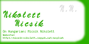 nikolett micsik business card